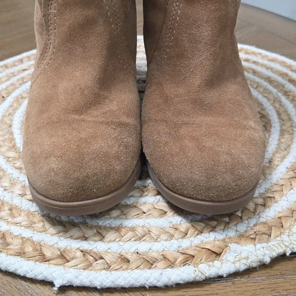 WHITE MOUNTAIN SUEDE LEATHER BERNATA ANKLE BOOTS CHESTNUT SZ 8